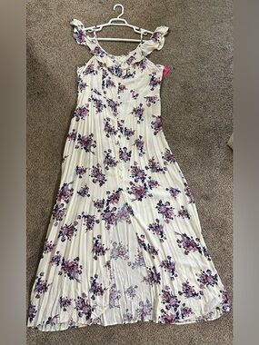Xhilaration Maxi Dress with Purple Floral Print